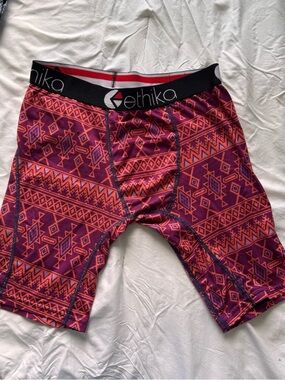 Ethika Red & Purple Geometric Performance Boxer Briefs